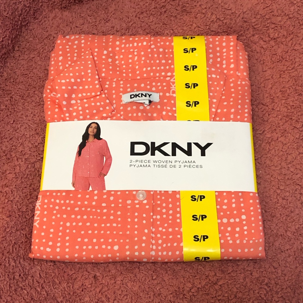 DKNY Coral Pink Dot Two-Piece Pajama Set